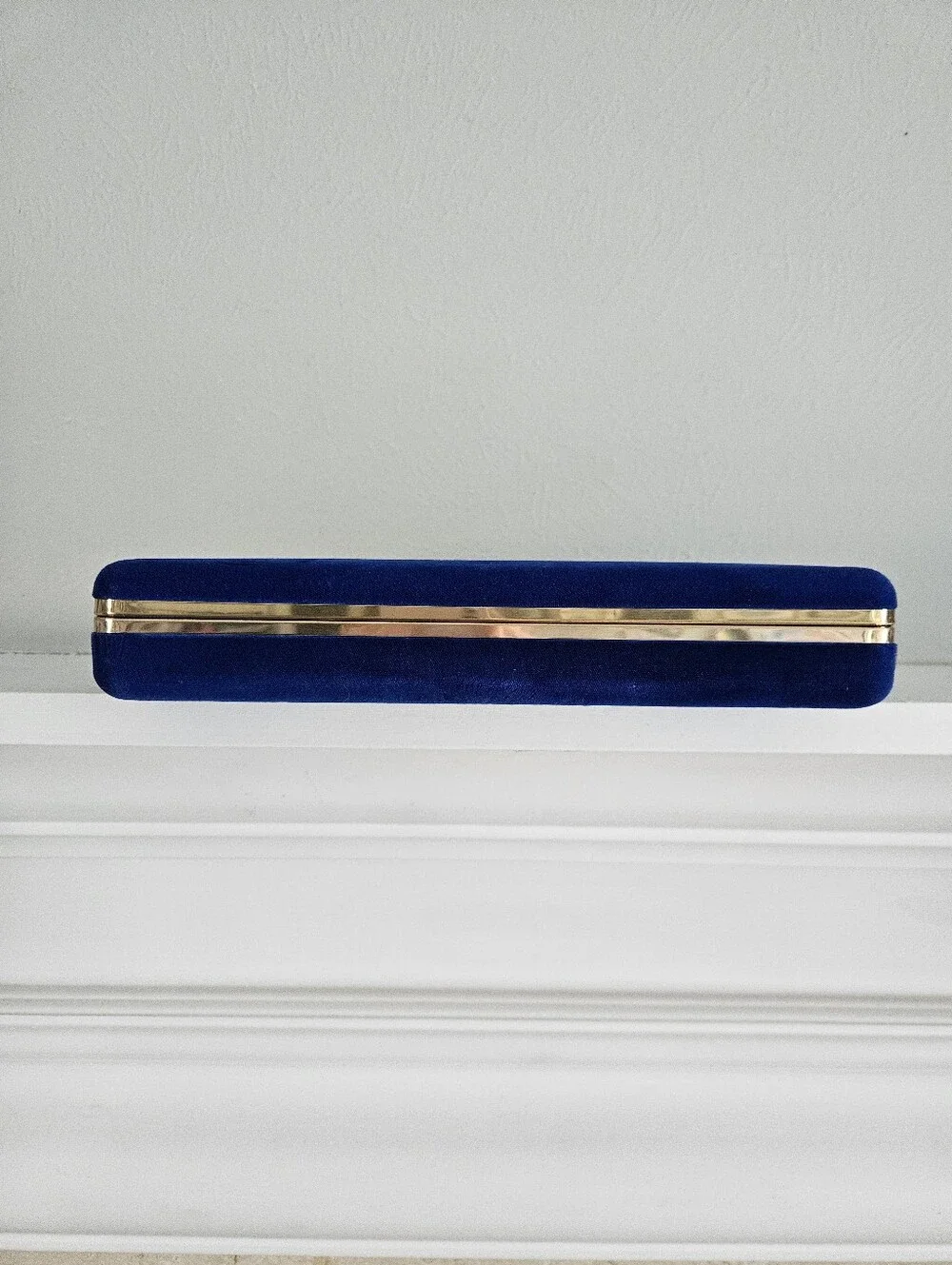 Vintage Mele Hard Shell Royal Blue Velvet Jewelry Presentation Travel Organizer